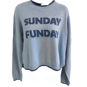 Jessica Simpson Sweater with 'Sunday Funday' Super Bowl football Design NWT